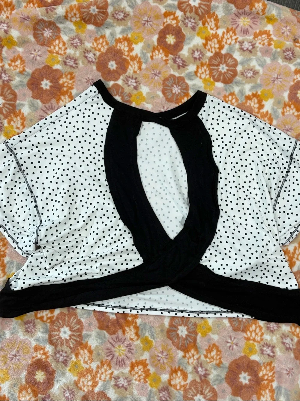 Polka Dot Crop Top with Crisscross open back